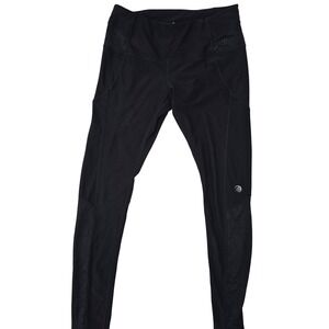 MPG Sport Womens Black Mesh Panel Active Leggings High Rise Pockets Size‎ L
